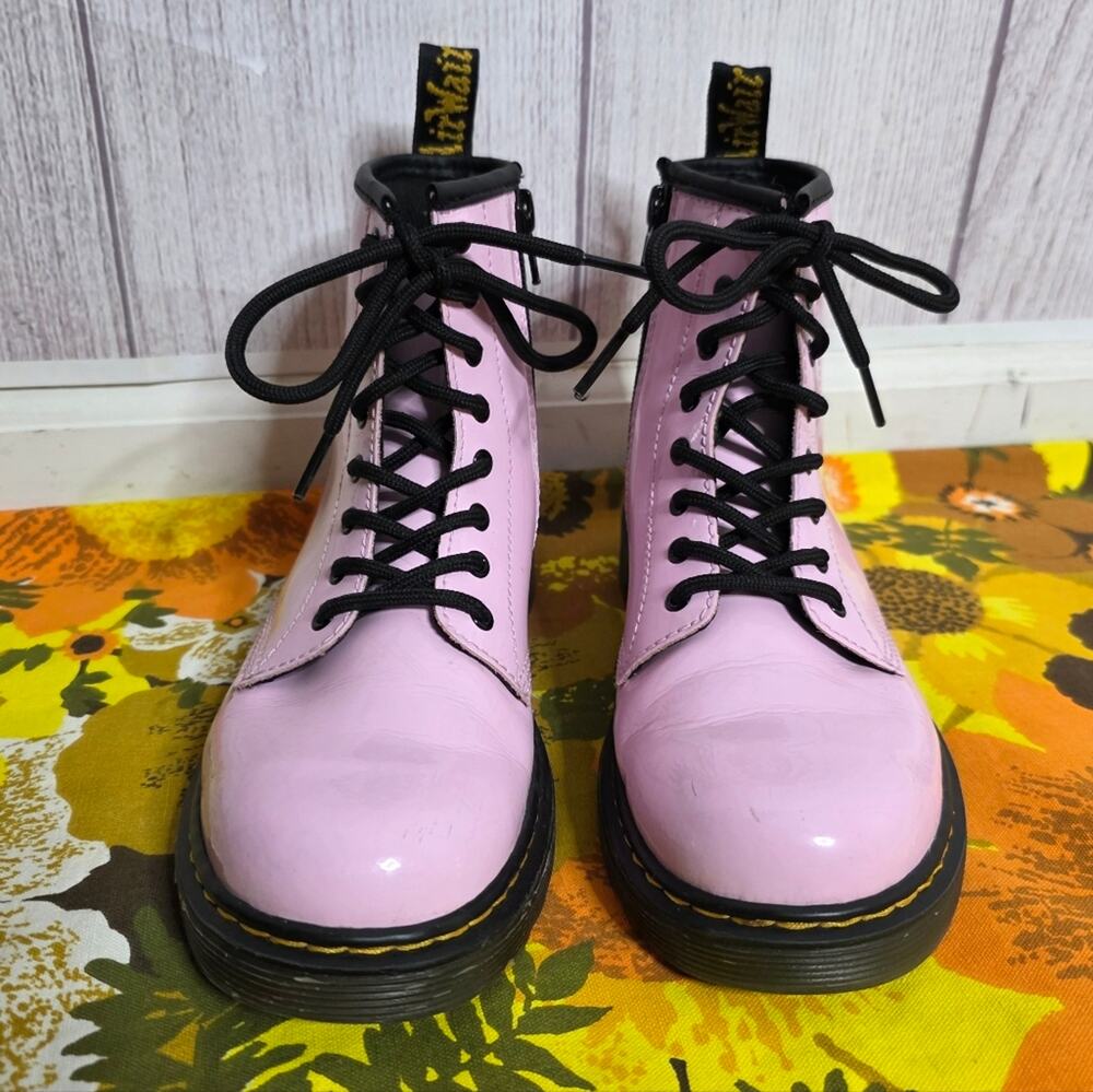 Dr. Martens 1460 J Pink Patent Leather Boots, Youth Size 3 (EU 34)